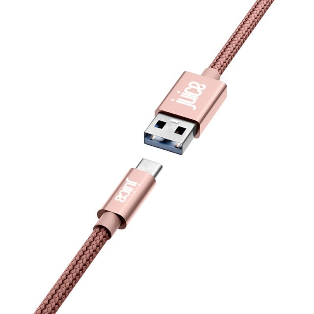 Juice Rose Gold Braided USB-C Cable 3m - 1