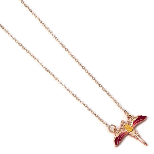 Rose Gold Plated Fawkes Harry Potter Necklace - 2