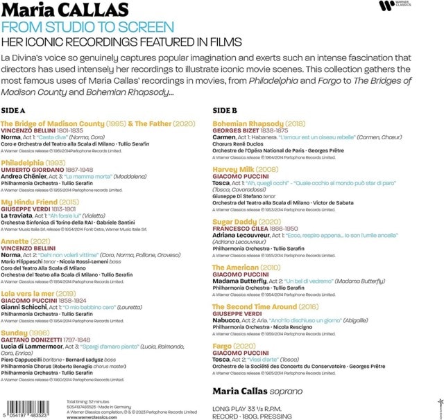 Maria Callas: From Studio to Screen: Her Iconic Recordings Featured in Films - 1