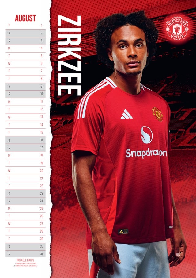 Manchester United FC 2025 A3 Calendar - 2