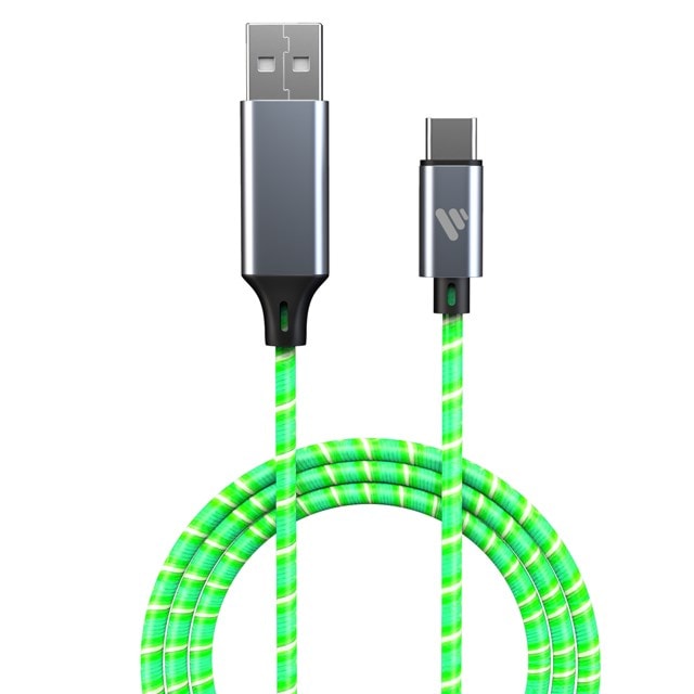Vybe Light-Up Green USB-C Cable 3m - 2
