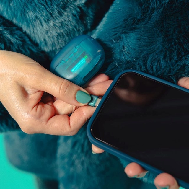 JLab Go Pop ANC Transparent Teal Active Noise Cancelling True Wireless Bluetooth Earphones - 6