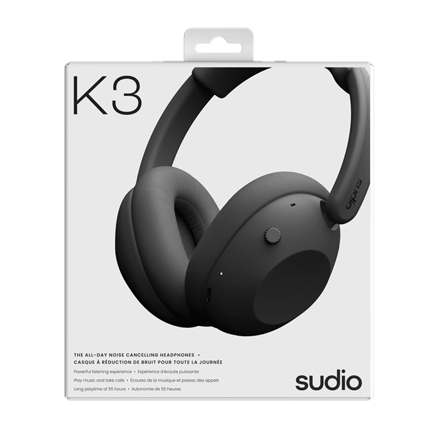Sudio K3 ANC Black Active Noise Cancelling Bluetooth Headphones - 5