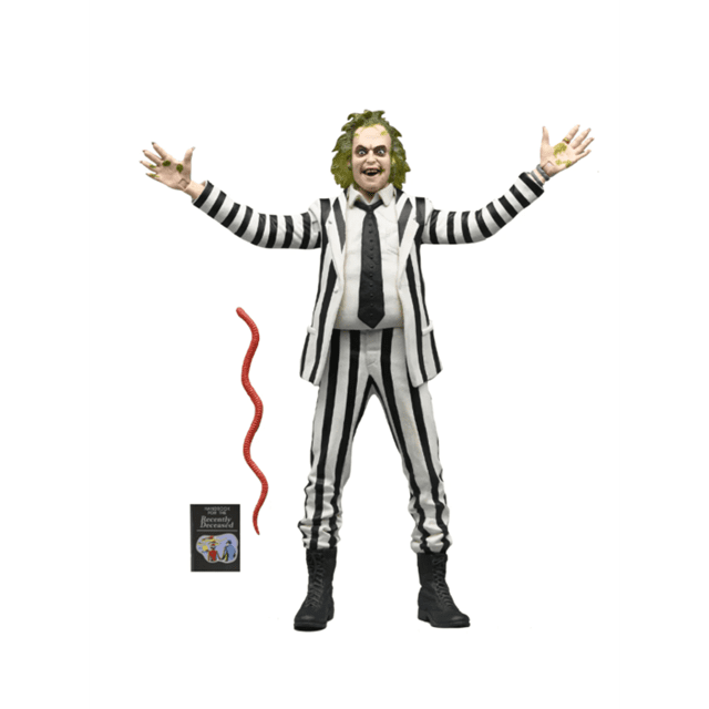 Black And White Striped Suit Beetlejuice In Blister Packaging Neca Scale Action Figure - 2