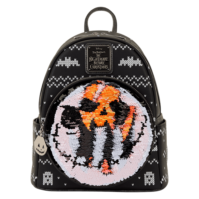 Jack Skellington Reversible Sequins Nightmare Before Christmas Loungefly Mini Backpack - 2