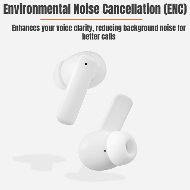 Streetz T600 White Active Noise Cancelling True Wireless Bluetooth Earphones - 3