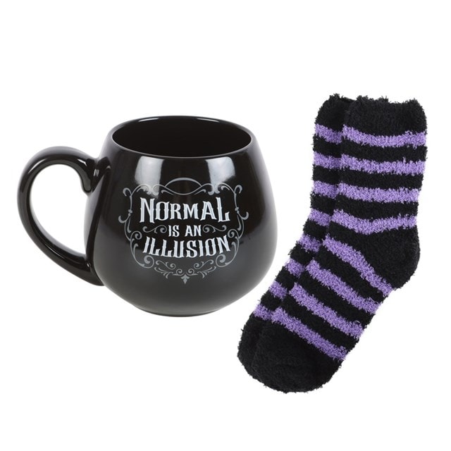 Normal Is An Illusion Gothic Mug And Socks Set - 1