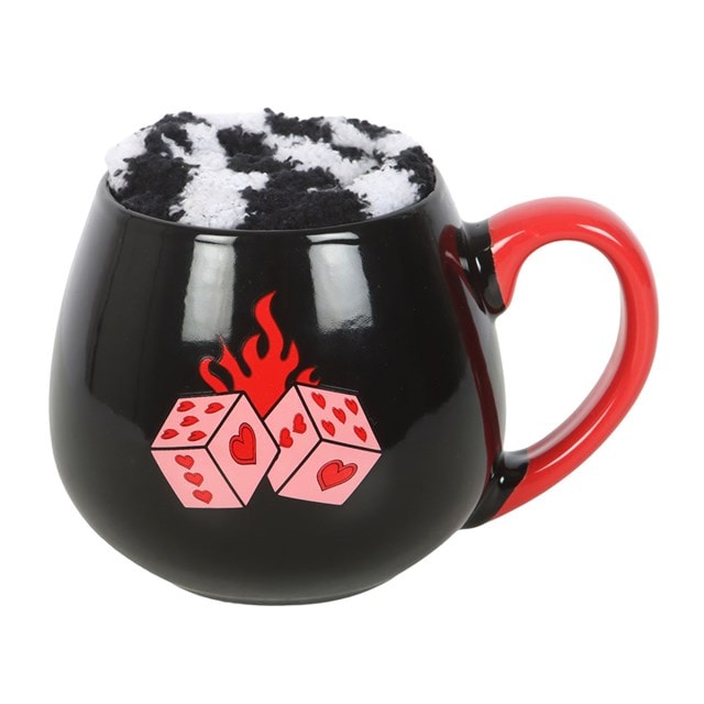 Black Dice Mug And Socks Set - 3