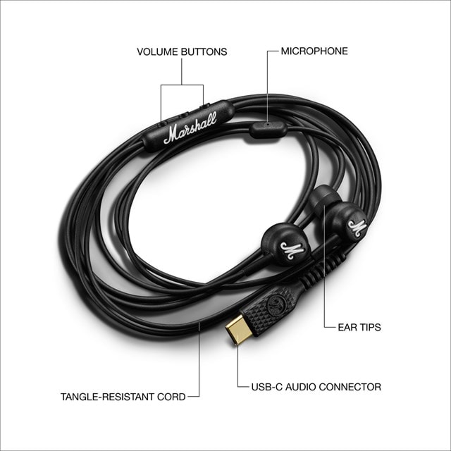 Marshall Mode Black Wired USB-C Earphones - 6