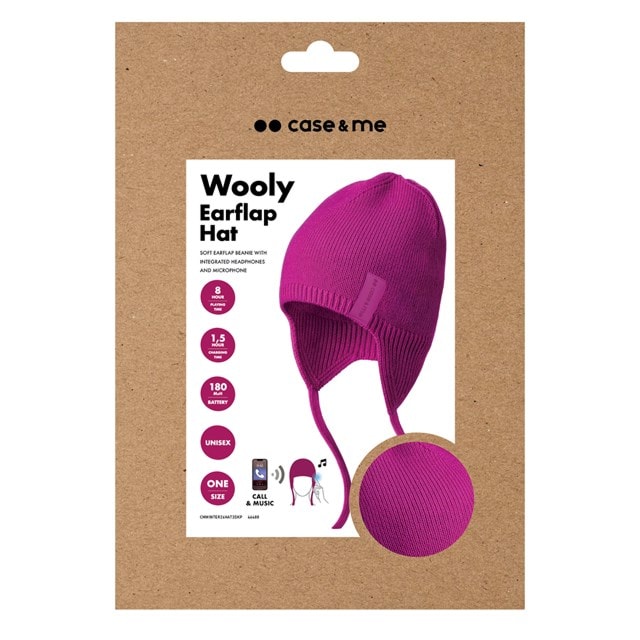 Case&Me Wooly Pink Bluetooth Audio Hat With Earmuffs - 2