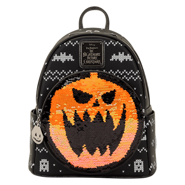 Jack Skellington Reversible Sequins Nightmare Before Christmas Loungefly Mini Backpack - 3