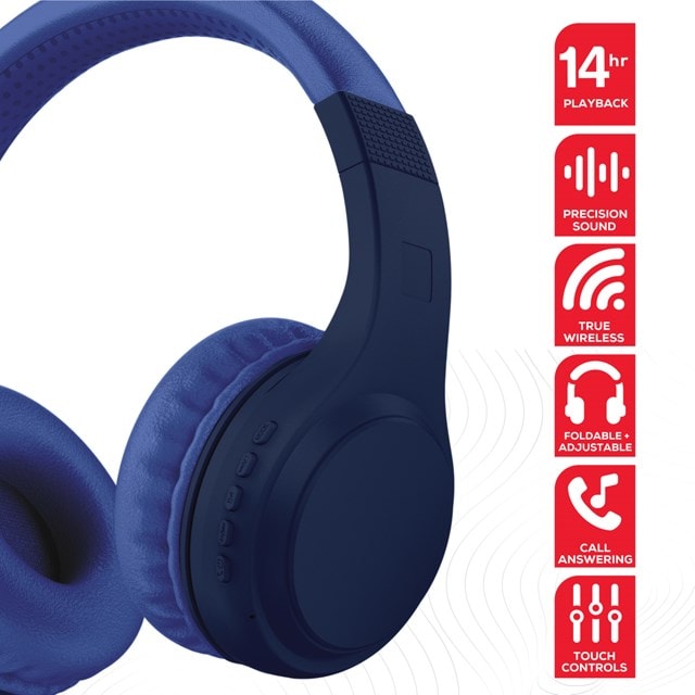 Rock BT On-Ear Navy Blue Bluetooth Headphones - 2