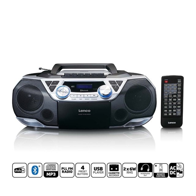 Lenco SCD-720SI Silver Bluetooth CD Player With Cassette & DAB+/FM Radio - 8