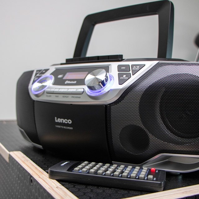 Lenco SCD-720SI Silver Bluetooth CD Player With Cassette & DAB+/FM Radio - 7