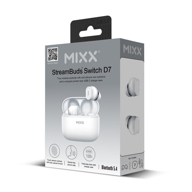 Mixx Audio StreamBuds Switch D7 White True Wireless Bluetooth Earphones - 7