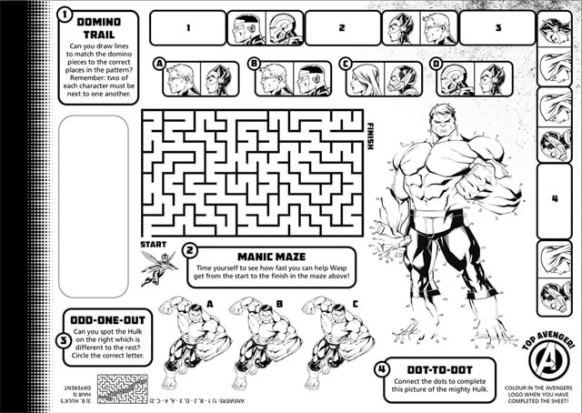Marvel Avengers Hulk Tear-Off Activity Placemats Activity Book - 3