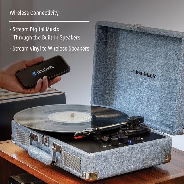 Crosley Cruiser Plus Washed Denim Bluetooth Turntable - 13