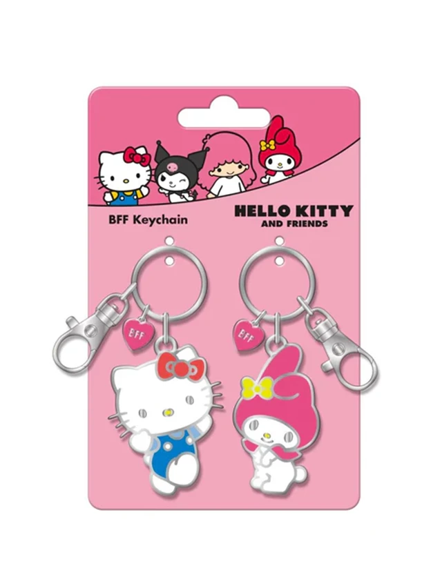 Hello Kitty And My Melody Metal Keychain 2 Pack - 1