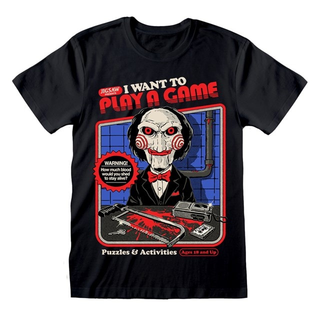 Play A Game Saw Steven Rhodes Black Tee (Small) - 1