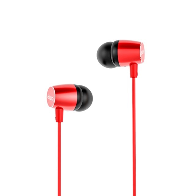 Aiwa ESTM-30 Red Earphones W/Mic - 4