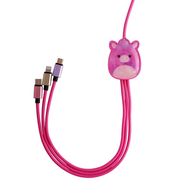 Lazerbuilt Squishmallows Lola the Unicorn 3-in-1 Cable 1.2M - 1