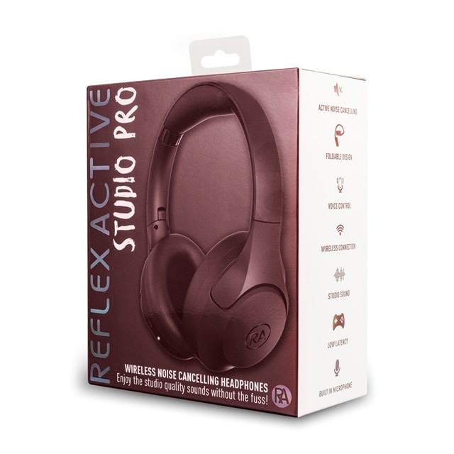 Reflex Audio Studio Pro Burgundy ANC Bluetooth Headphones - 7