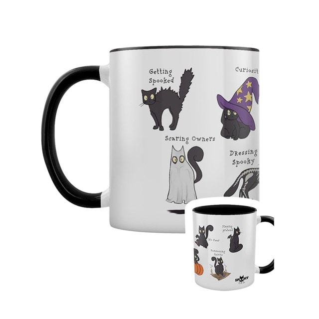 Behaviour Of A Spooky Cat Black Coloured Inner Mug - 1