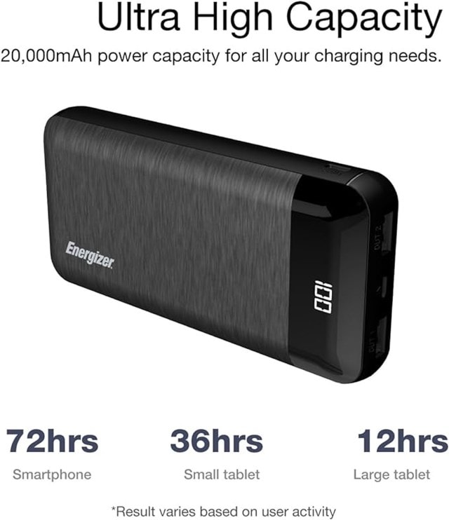 Energizer Black 20000mAh Power Bank - 3