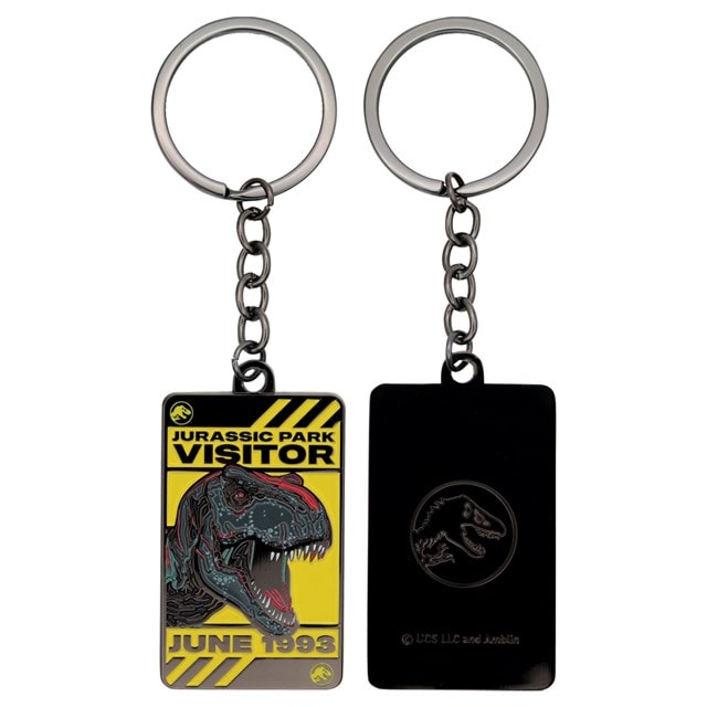 Jurassic Park Keyring, Pin Badge & Playing Cards Gift Set - 2