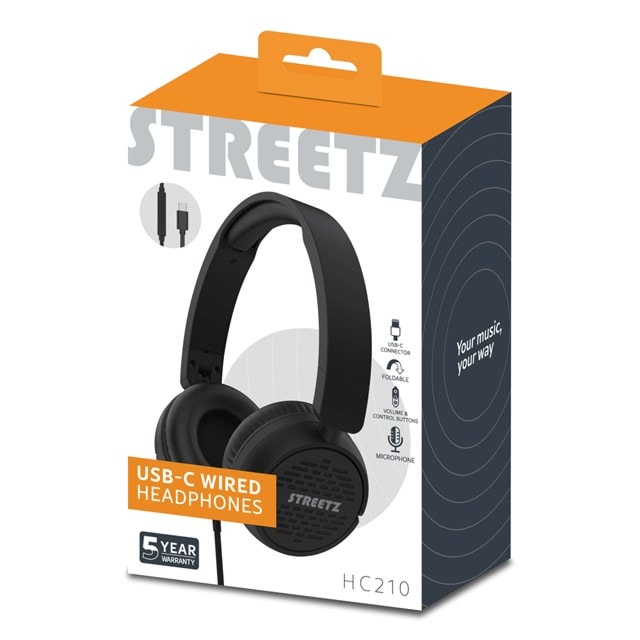 Streetz HC210 Black USB-C Headphones - 8