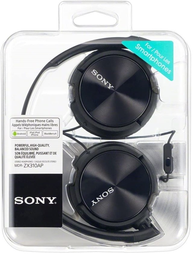 Sony MDRZX310 Black Headphones W/Mic - 3