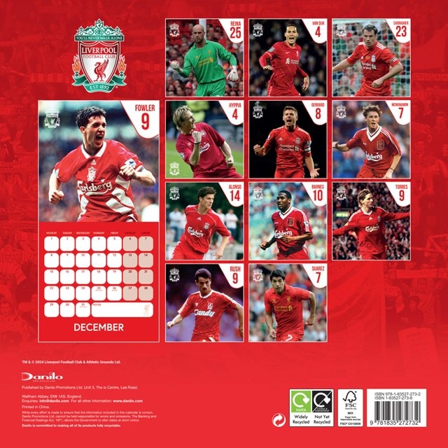 Liverpool FC Legends 2025 Square Calendar - 2