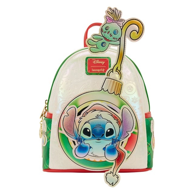 Stitch & Scrump Iridescent Holiday Ornament Loungefly Mini Backpack - 2
