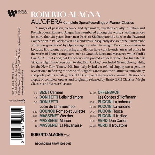 Roberto Alagna: All'opera: Complete Opera Recordings On Warner Classics - 1