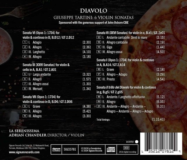 Giuseppe Tartini: Diavolo: 6 Violin Sonatas - 2