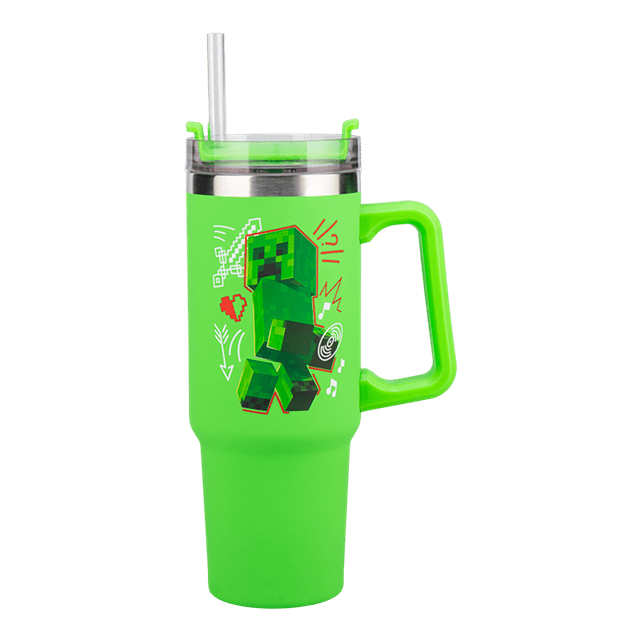 Minecraft Green 900ml Travel Cup With Straw - 2