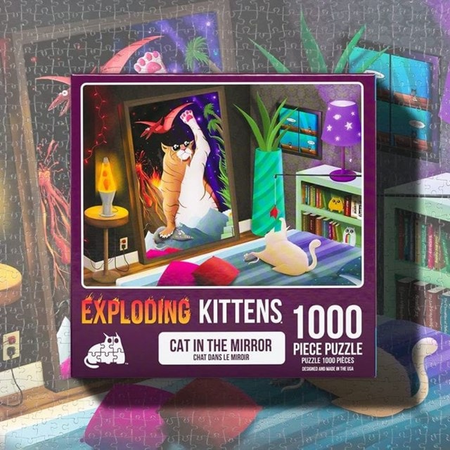 Cat In The Mirror: Exploding Kittens 1000 Piece Jigsaw Puzzle - 3