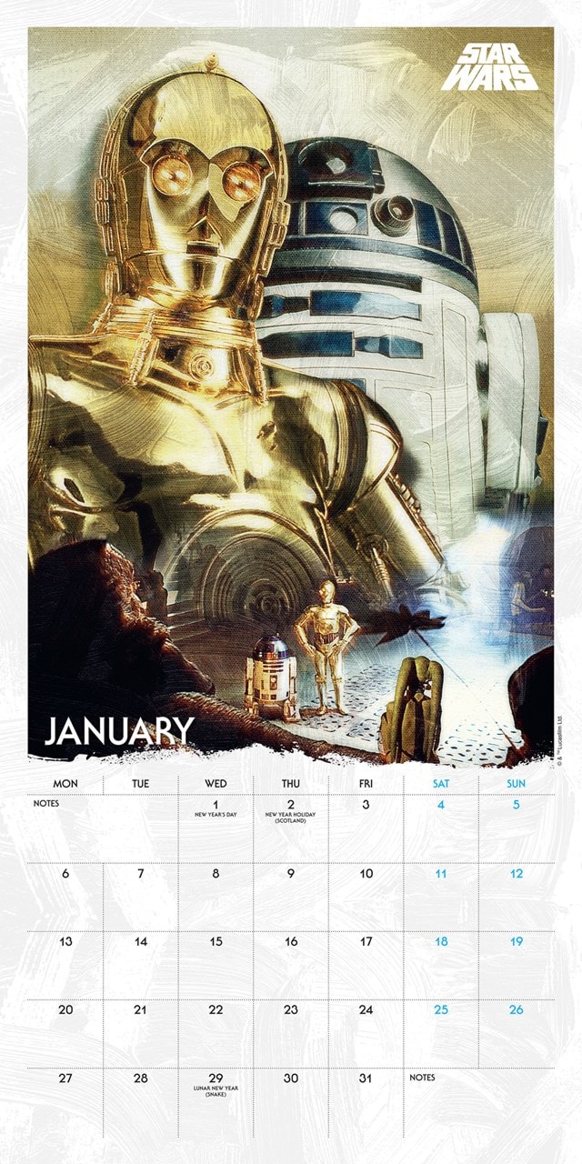 Star Wars Classic Edition 2025 Square Calendar - 3