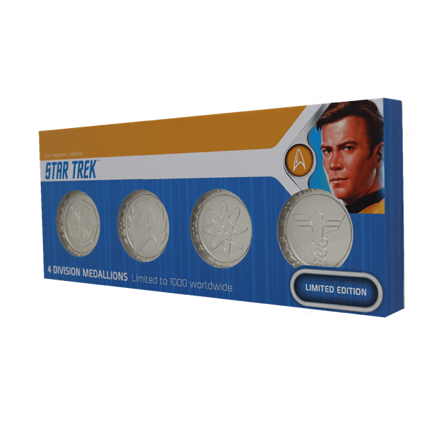 Star Trek Set Of 4 Starfleet Division Medallions In .999 Silver Plating Collectible Medallions - 2