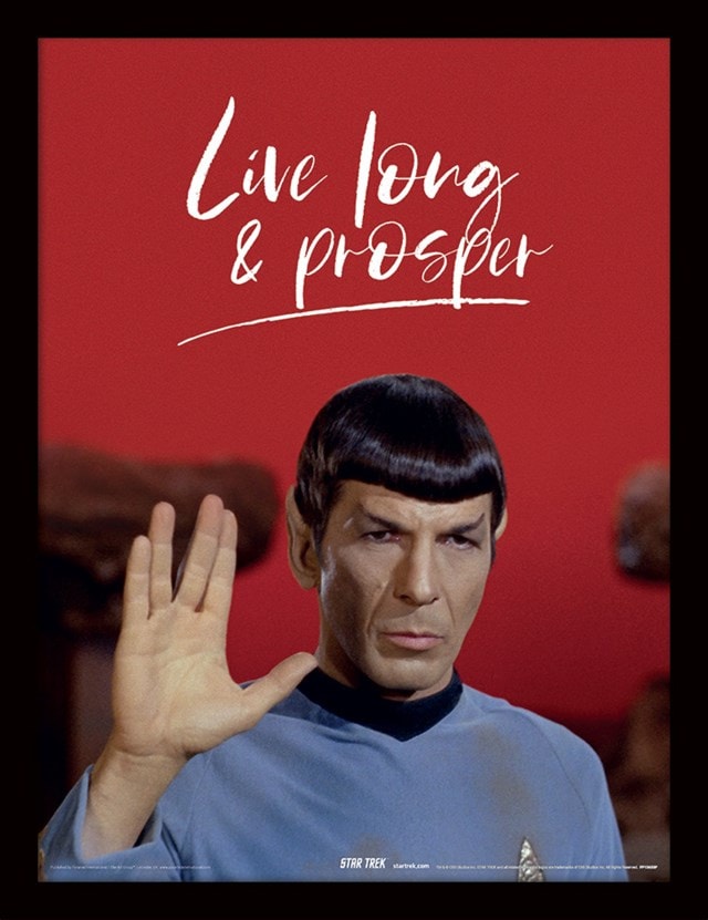 Live Long And Prosper Star Trek Framed 30 x 40cm Print - 1
