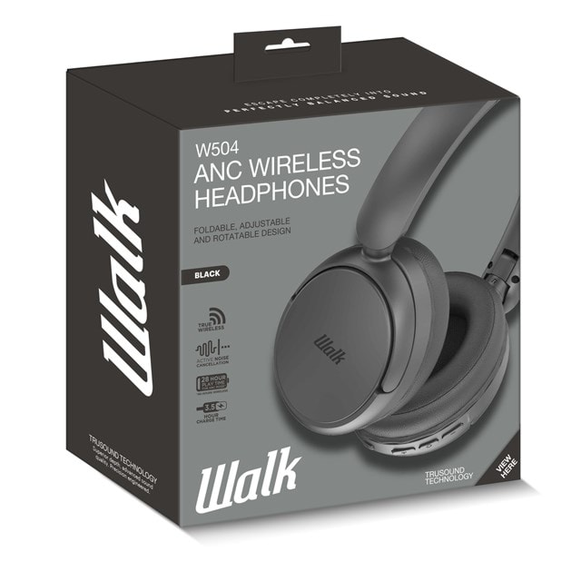 Walk Audio W504 Black ANC Bluetooth Headphones - 3