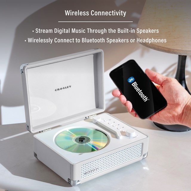 Crosley Cruiser CD White Sand Bluetooth CD Player - 8