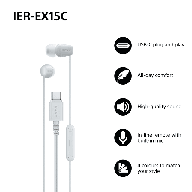 Sony IER-EX15C White USB-C Earphones - 9