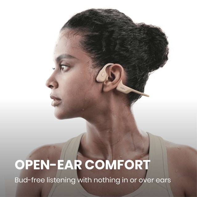 Shokz OpenRun Pro Beige Bone Conduction Bluetooth Earphones - 3