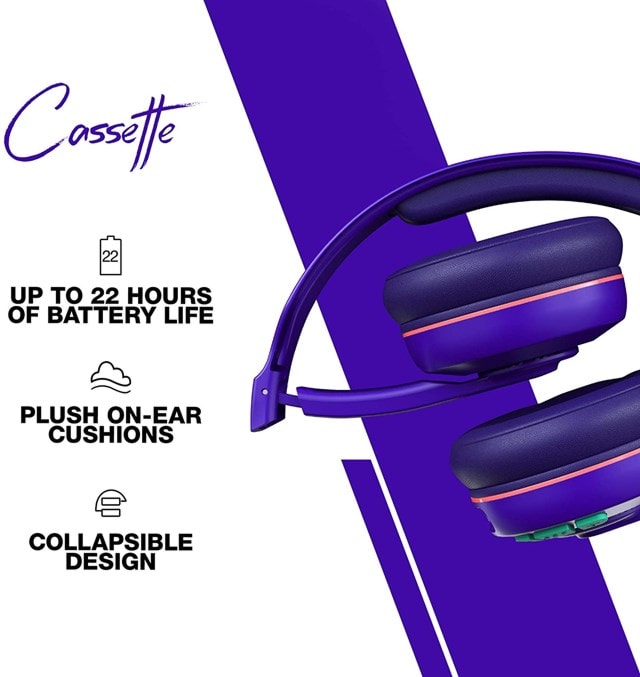 Skullcandy Cassette Retro Surf Purple Bluetooth Headphones - 3