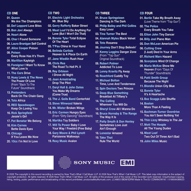 NOW That's What I Call Soft Rock & Power Pop Anthems - 4CD - 2