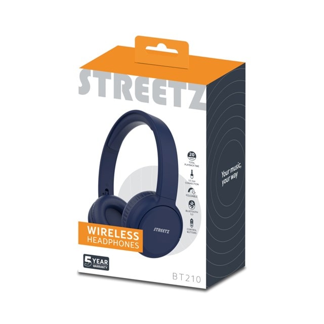 Streetz BT210 Blue Bluetooth Headphones - 6