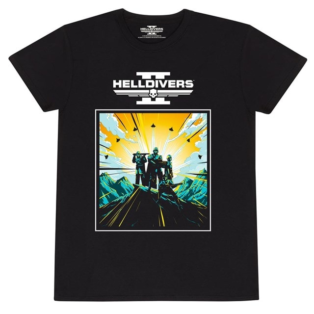 Helldivers 2 2D Art & Logo Black Tee (Small) - 1