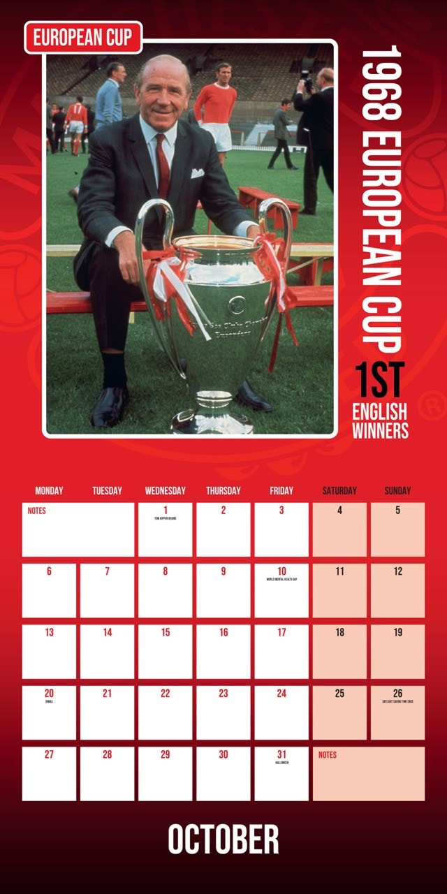 Manchester United FC Legends 2025 Square Calendar - 3