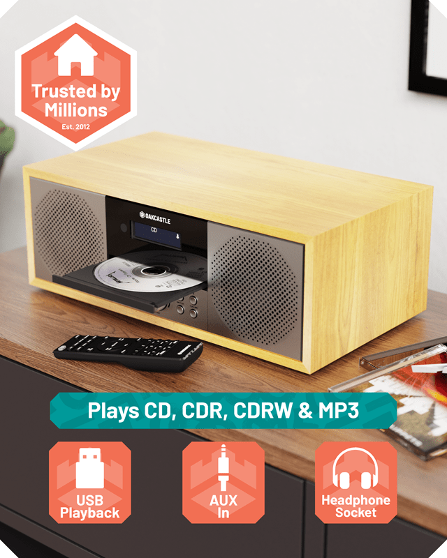 Majority Dab500 Oak Bluetooth Cd Player With Dab/Fm Radio - 4